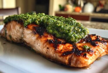 Avocado Pesto Grilled Salmon