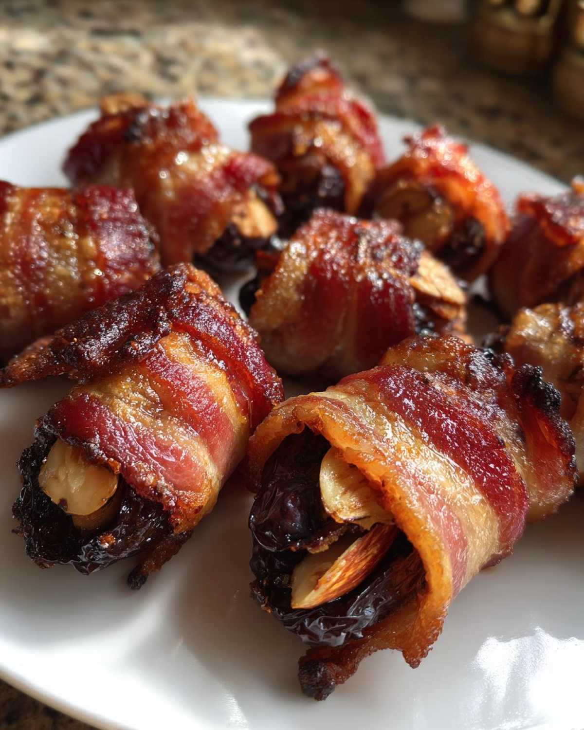 Bacon-Wrapped Dates with Almonds - detail 2