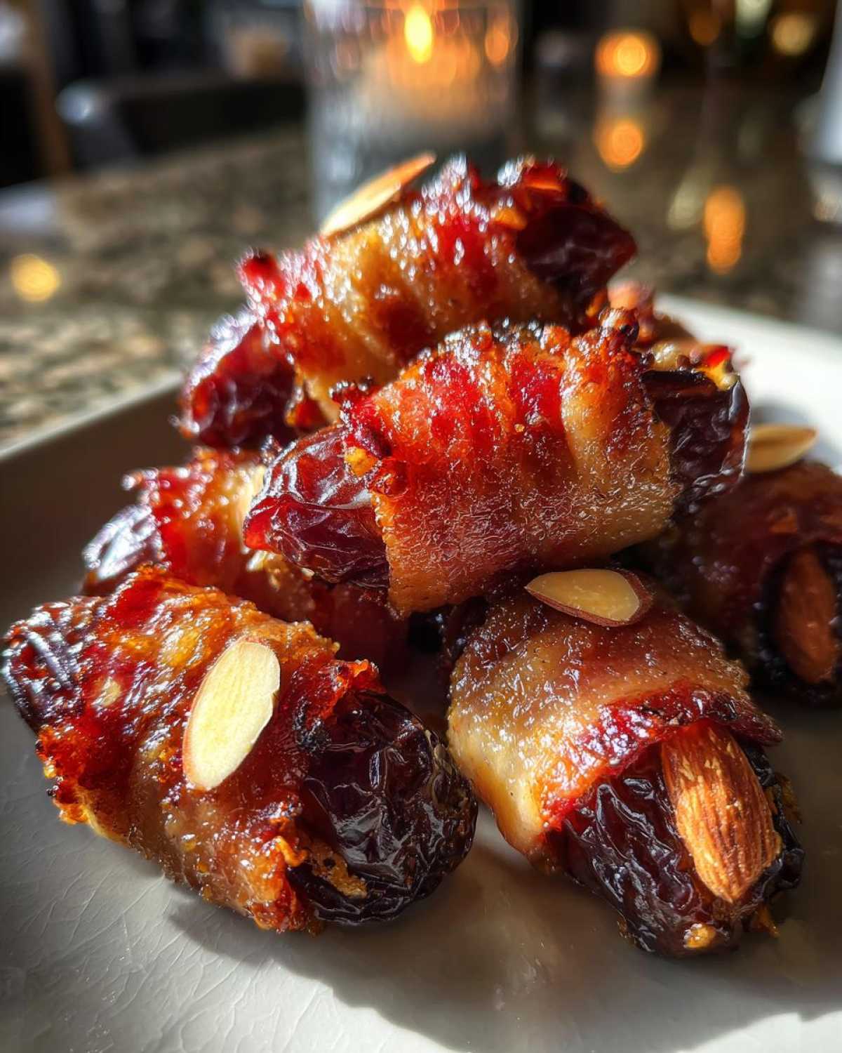 Bacon-Wrapped Dates with Almonds - detail 3