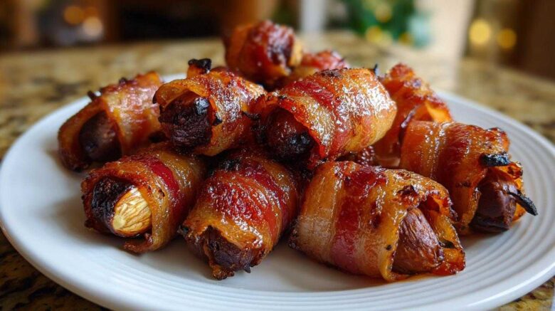 Bacon-Wrapped Dates with Almonds