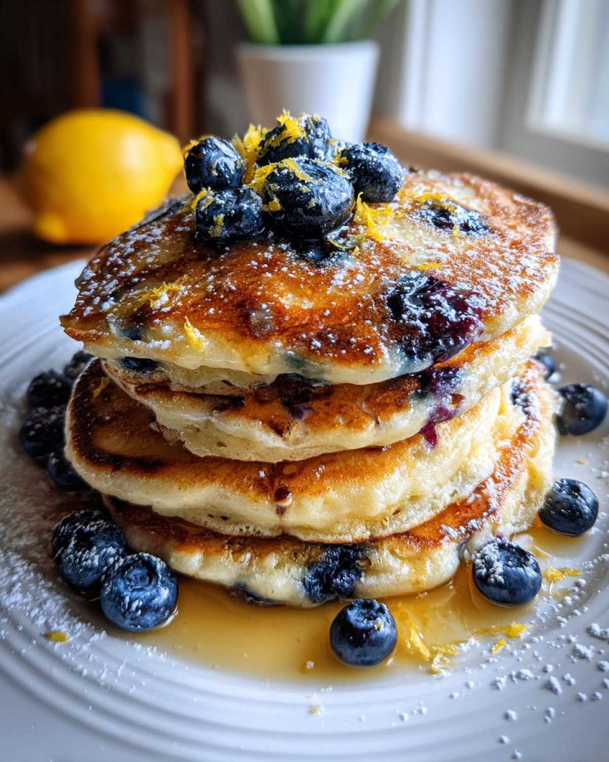 Blueberry Lemon Ricotta Pancakes - detail 3