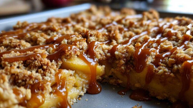 Caramel Apple Sheet Pan Crisp