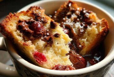 Chocolate Cherry Bread Pudding