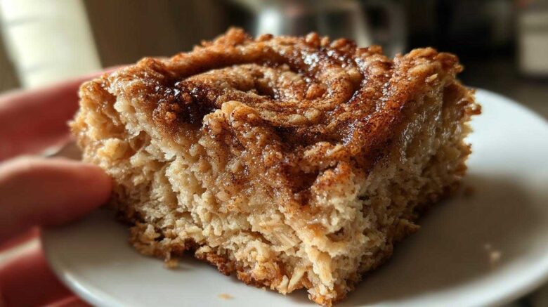 Cinnamon Roll Baked Oatmeal Squares