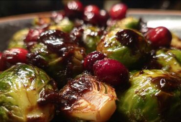 Cranberry Balsamic Brussels Sprouts