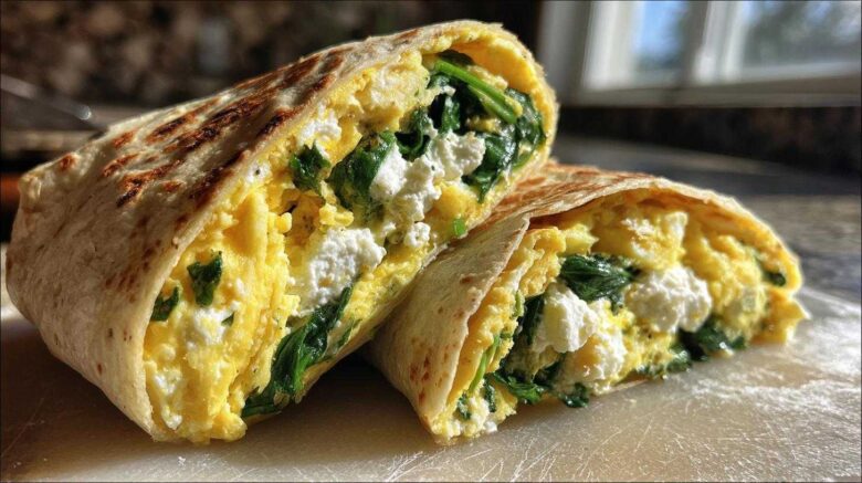 Feta & Spinach Omelette Wrap