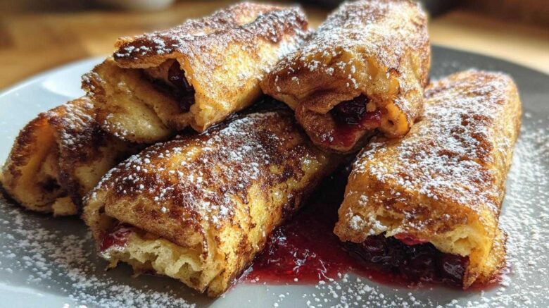 French Toast Roll-Ups with Berry Jam