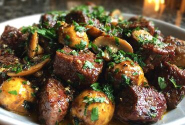 Garlic Butter Steak Bites with Mushrooms
