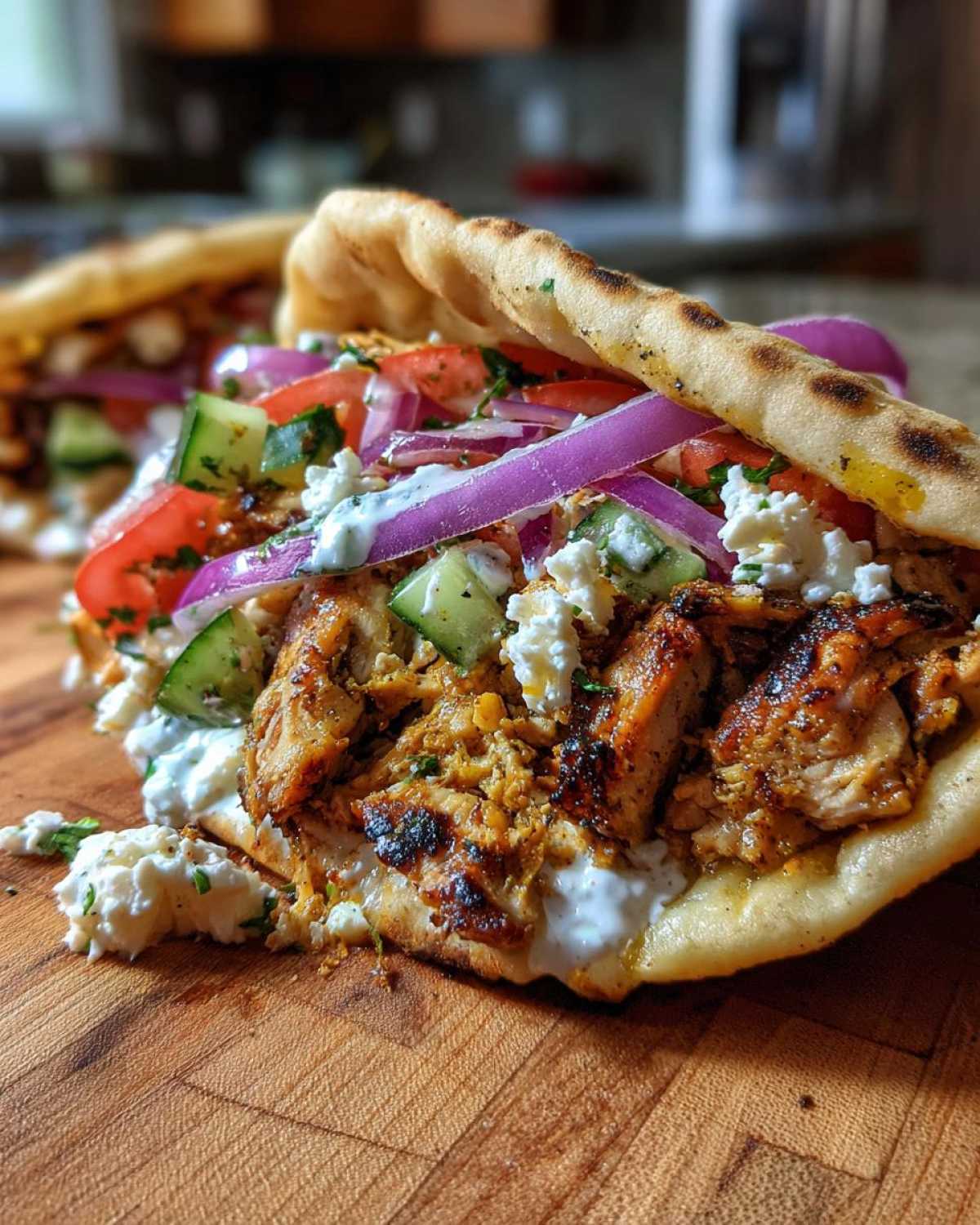 Greek Chicken Gyro Pitas - detail 2