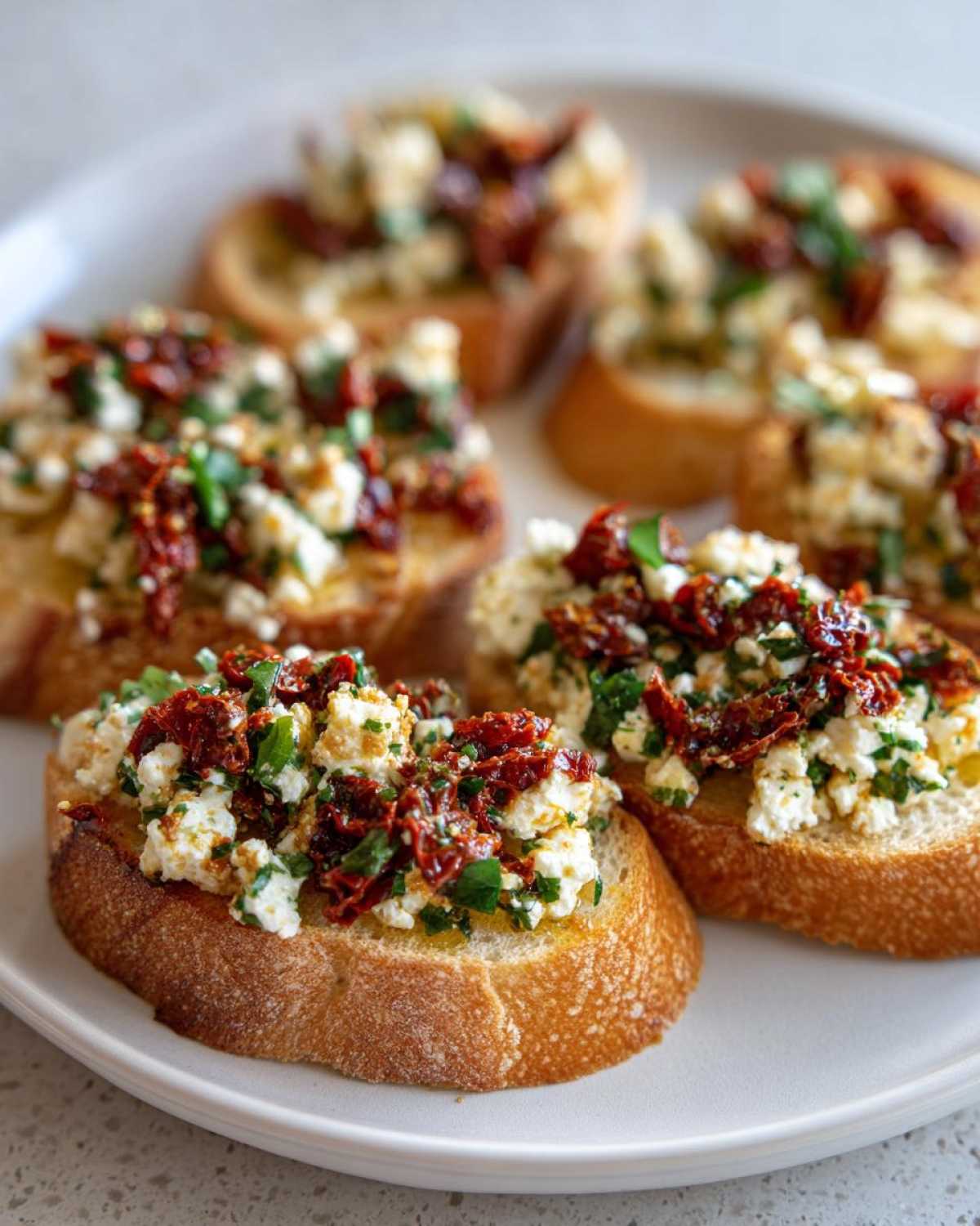 Herbed Feta Bruschetta with Sun-Dried Tomatoes - detail 1