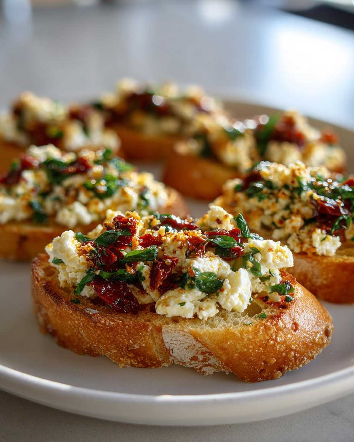 Herbed Feta Bruschetta with Sun-Dried Tomatoes - detail 3