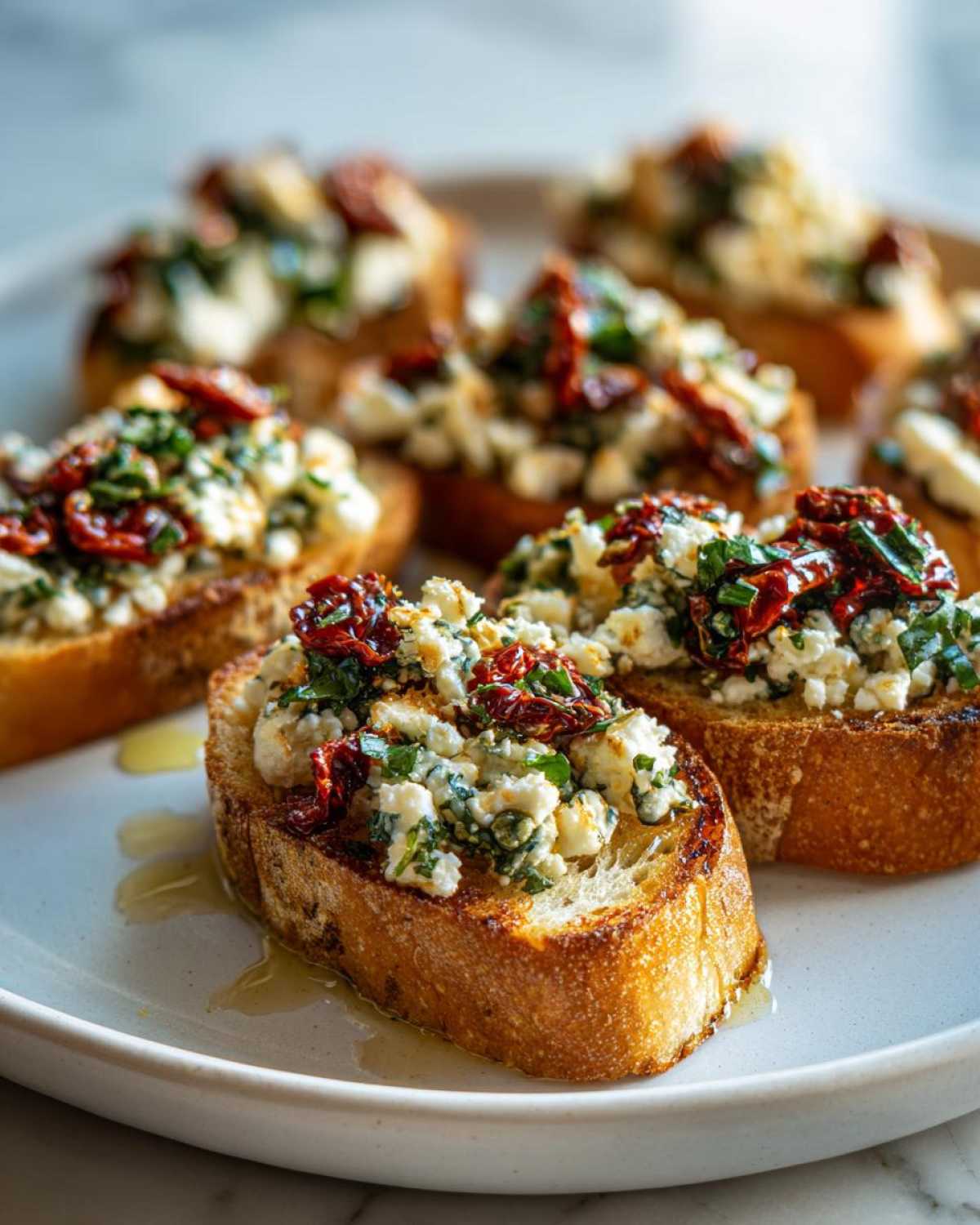 Herbed Feta Bruschetta with Sun-Dried Tomatoes - detail 4