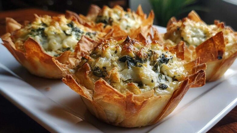 Mini Spinach Artichoke Dip Tarts