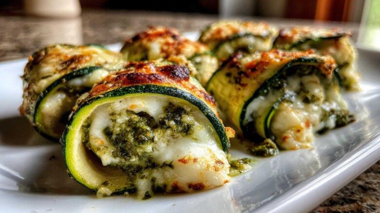Pesto Zucchini Roll-Up Bites