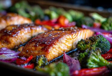 Sheet Pan Honey Garlic Salmon & Veggies