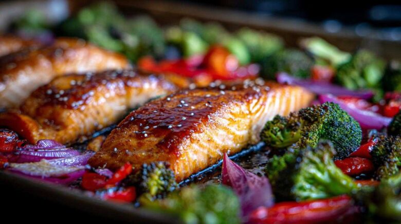 Sheet Pan Honey Garlic Salmon & Veggies