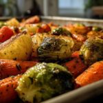 Sheet Pan Honey Glazed Carrots and Brussels