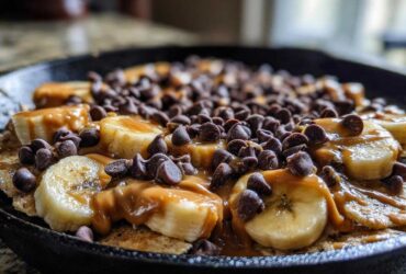 Skillet Peanut Butter Banana Nachos (Dessert)