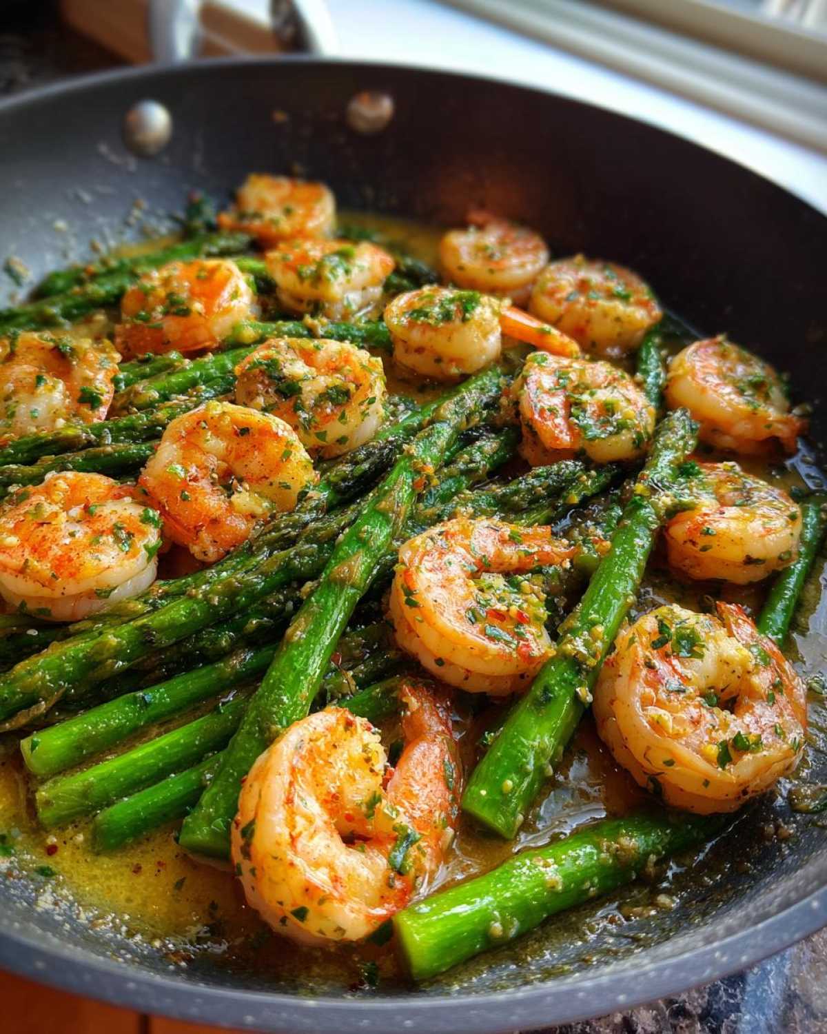 Skillet Shrimp and Asparagus - detail 2