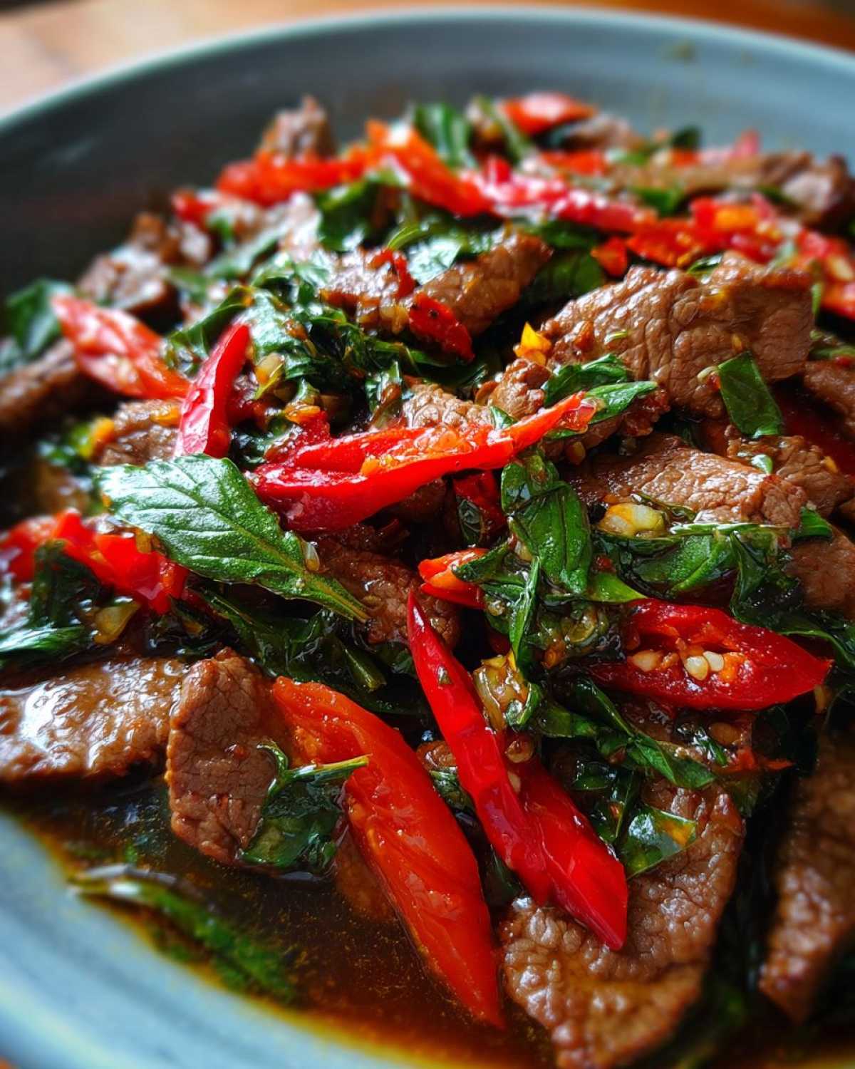 Spicy Thai Basil Beef - detail 2