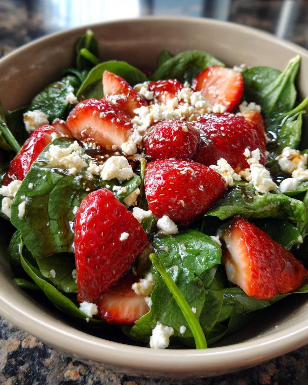 Spinach Strawberry Feta Salad - detail 2