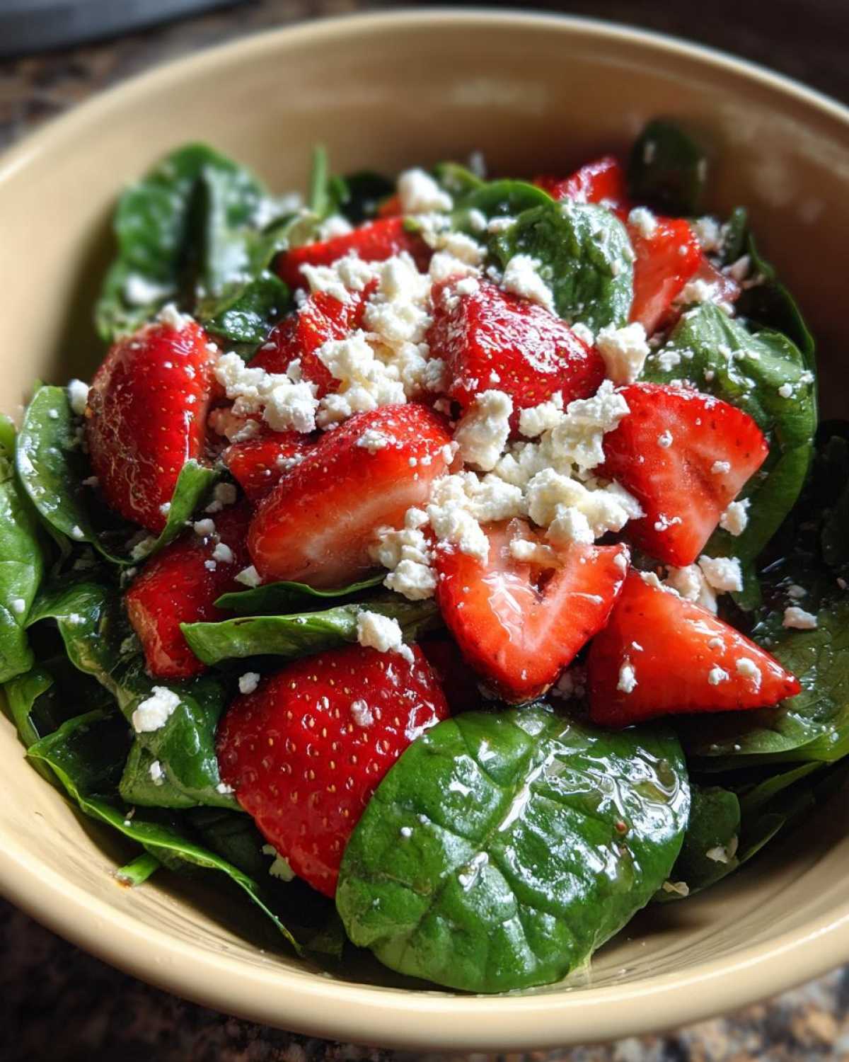 Spinach Strawberry Feta Salad - detail 4