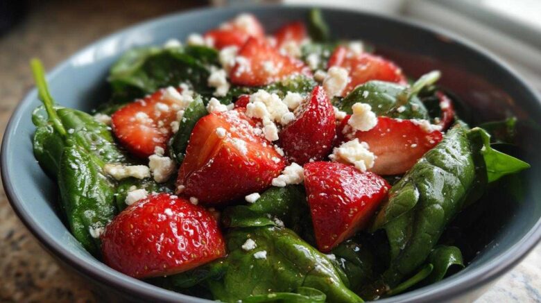 Spinach Strawberry Feta Salad