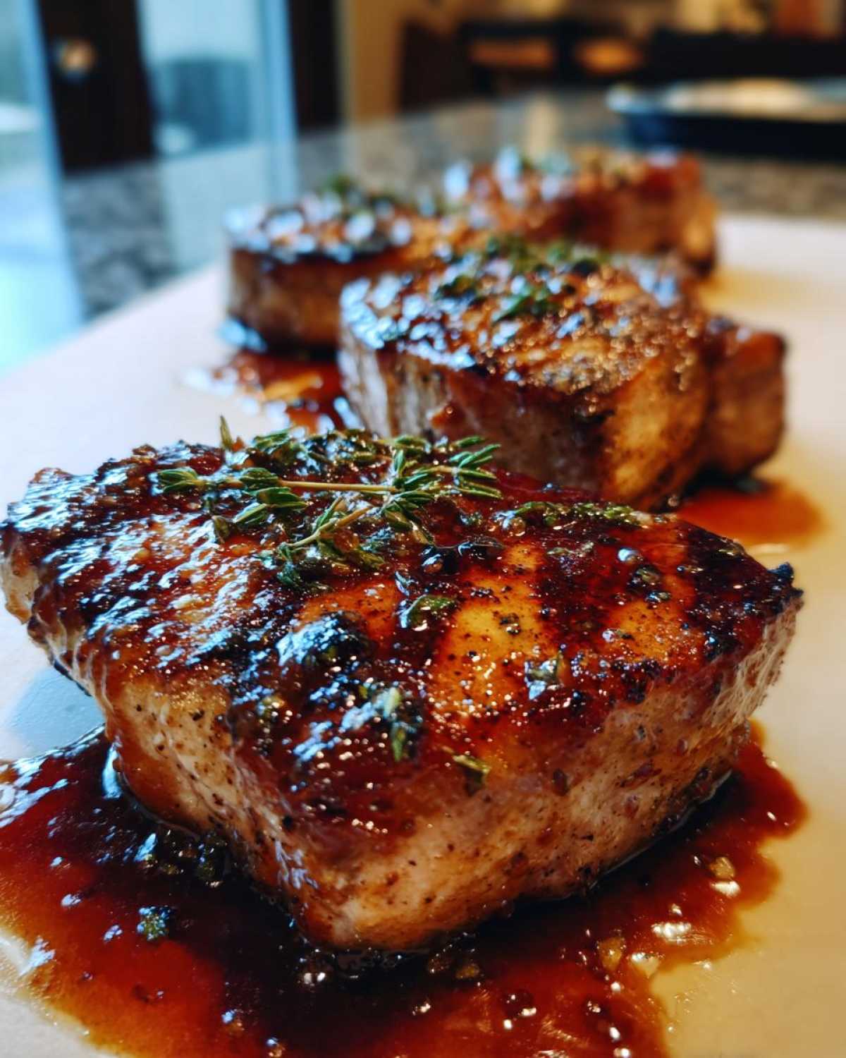 Sticky Maple Glazed Pork Chops - detail 1
