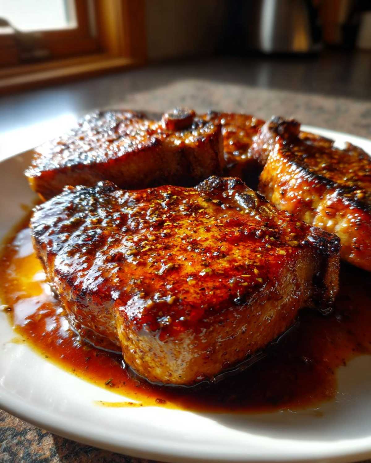 Sticky Maple Glazed Pork Chops - detail 2