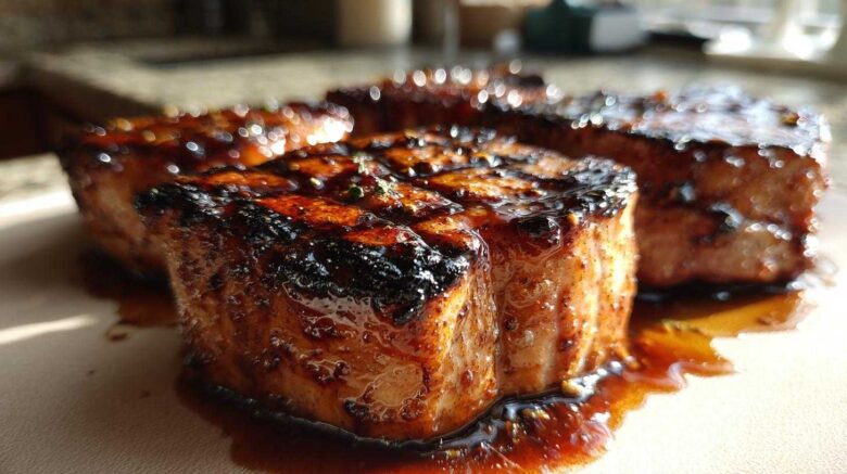 Sticky Maple Glazed Pork Chops