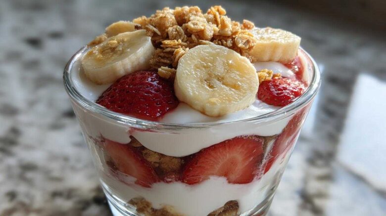 Strawberry Banana Greek Yogurt Parfait