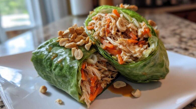 Thai Peanut Chicken Salad Wrap