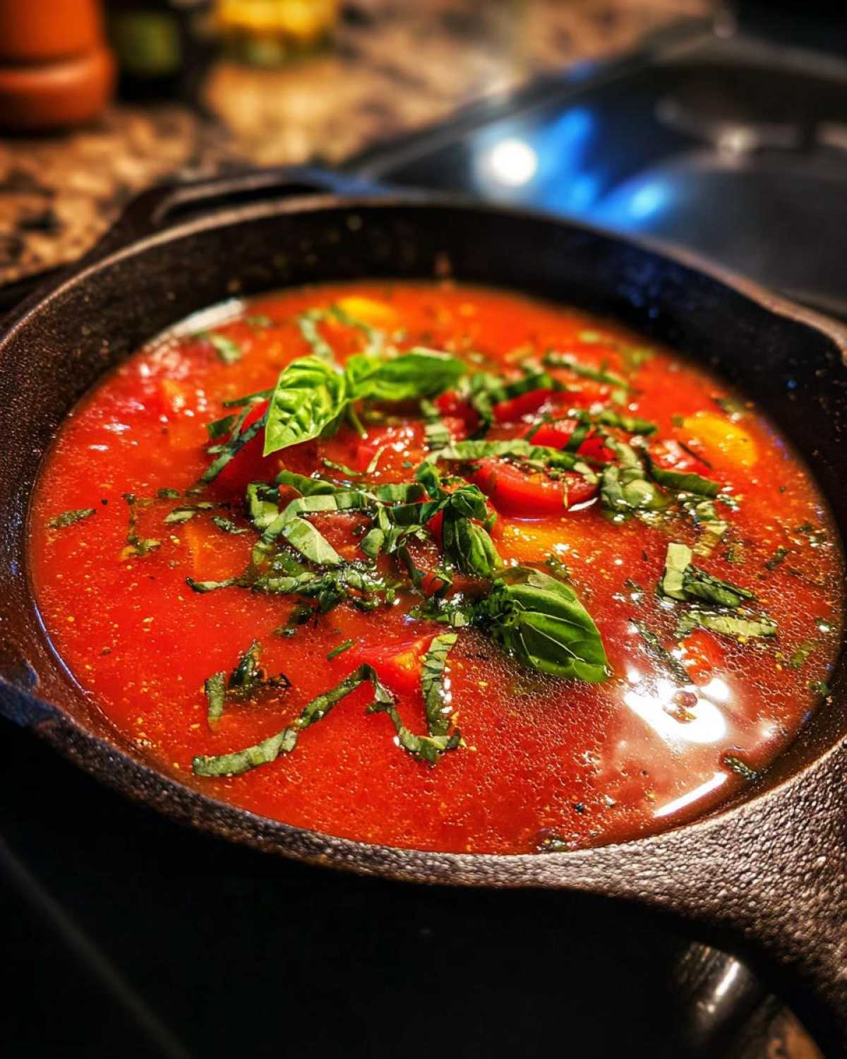 Tomato Basil Skillet Soup - detail 1