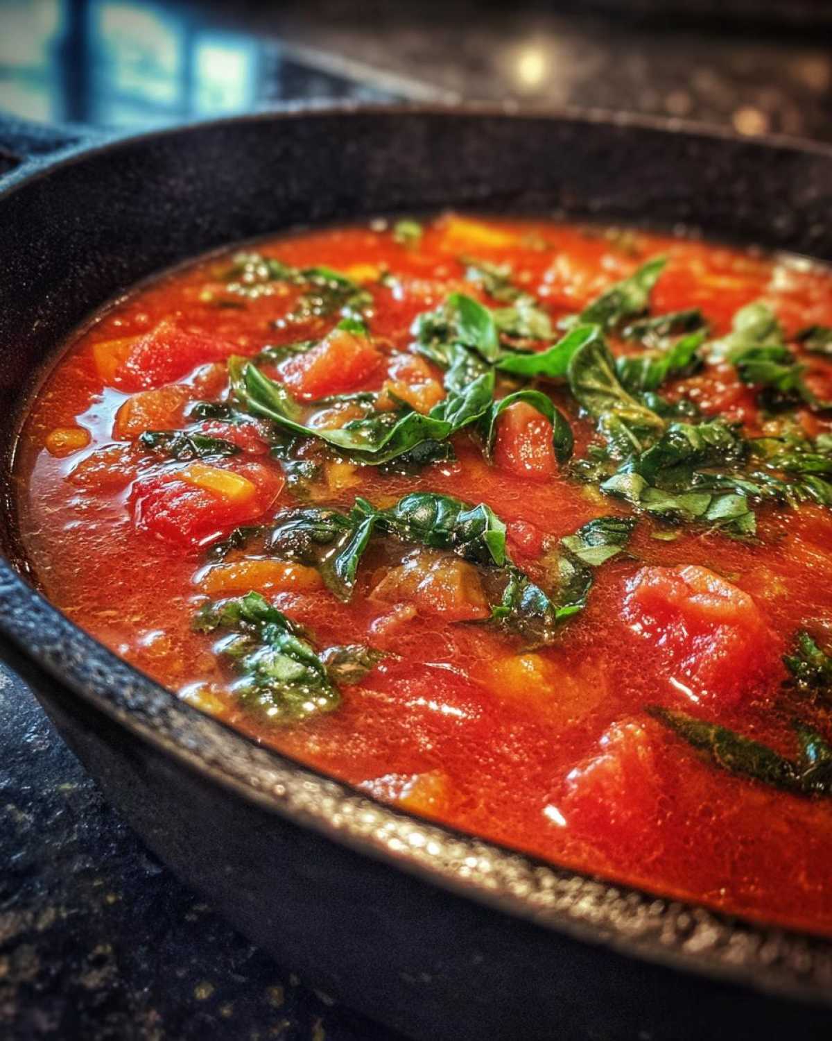Tomato Basil Skillet Soup - detail 3