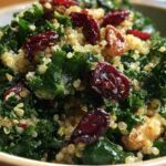 Warm Quinoa Kale Salad with Cranberries
