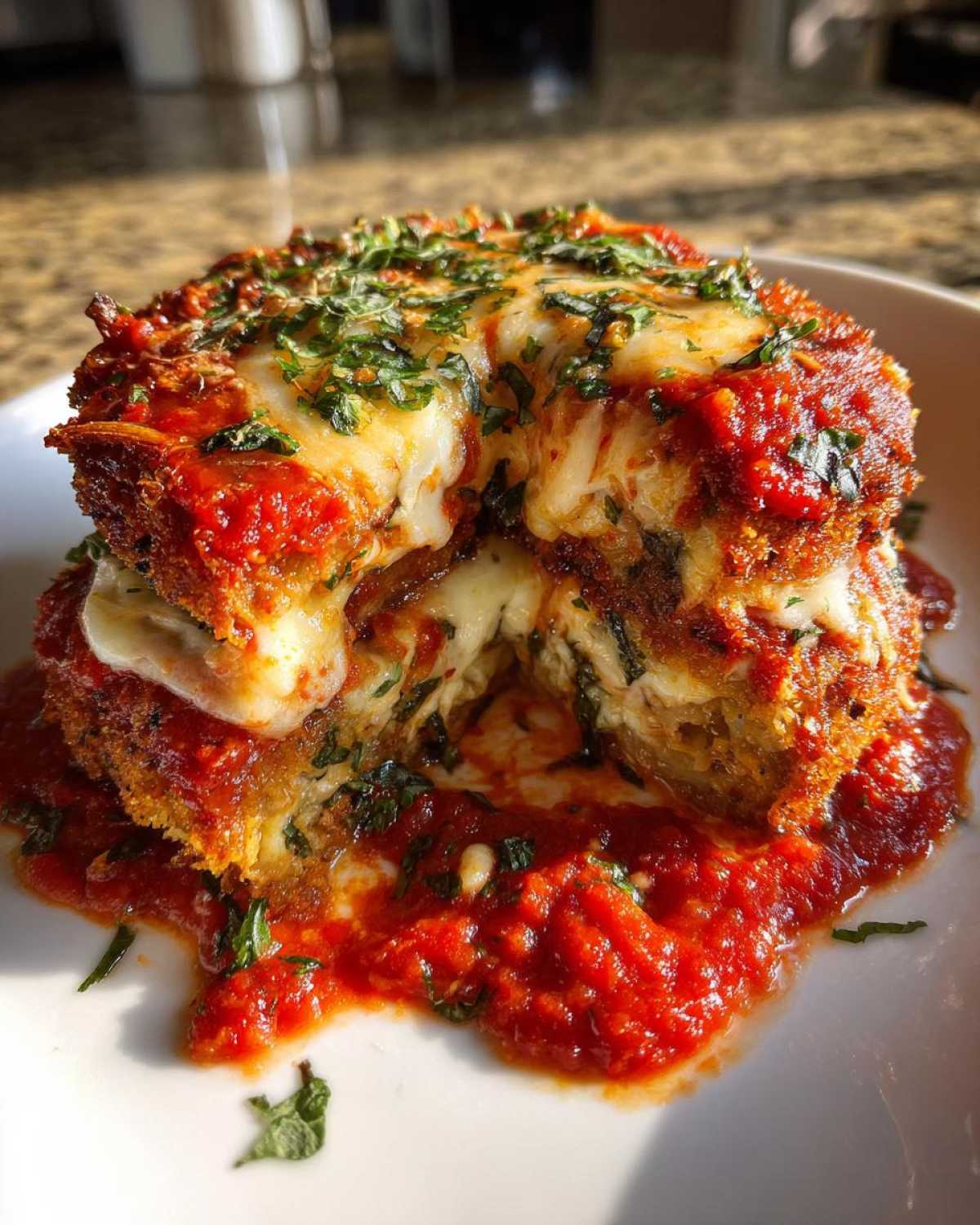 Eggplant Parmesan Stacks - detail 2