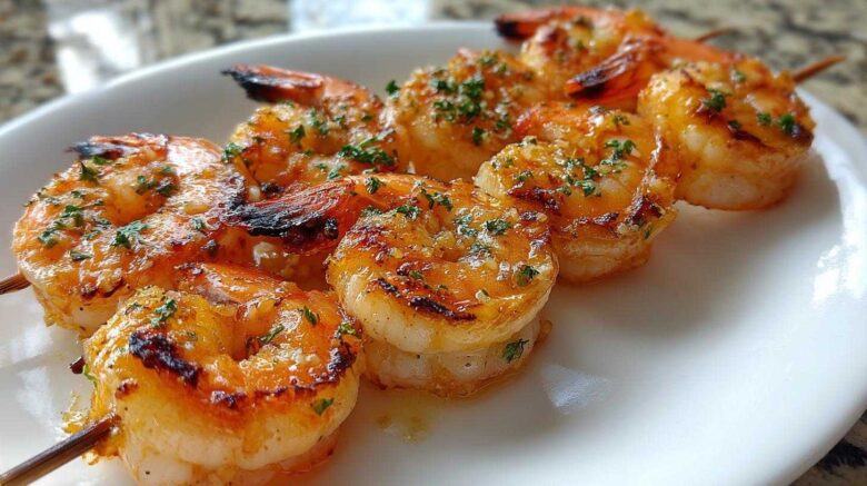 Lemon Garlic Shrimp Skewers