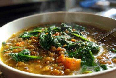 Lentil Soup with Spinach and Lemon