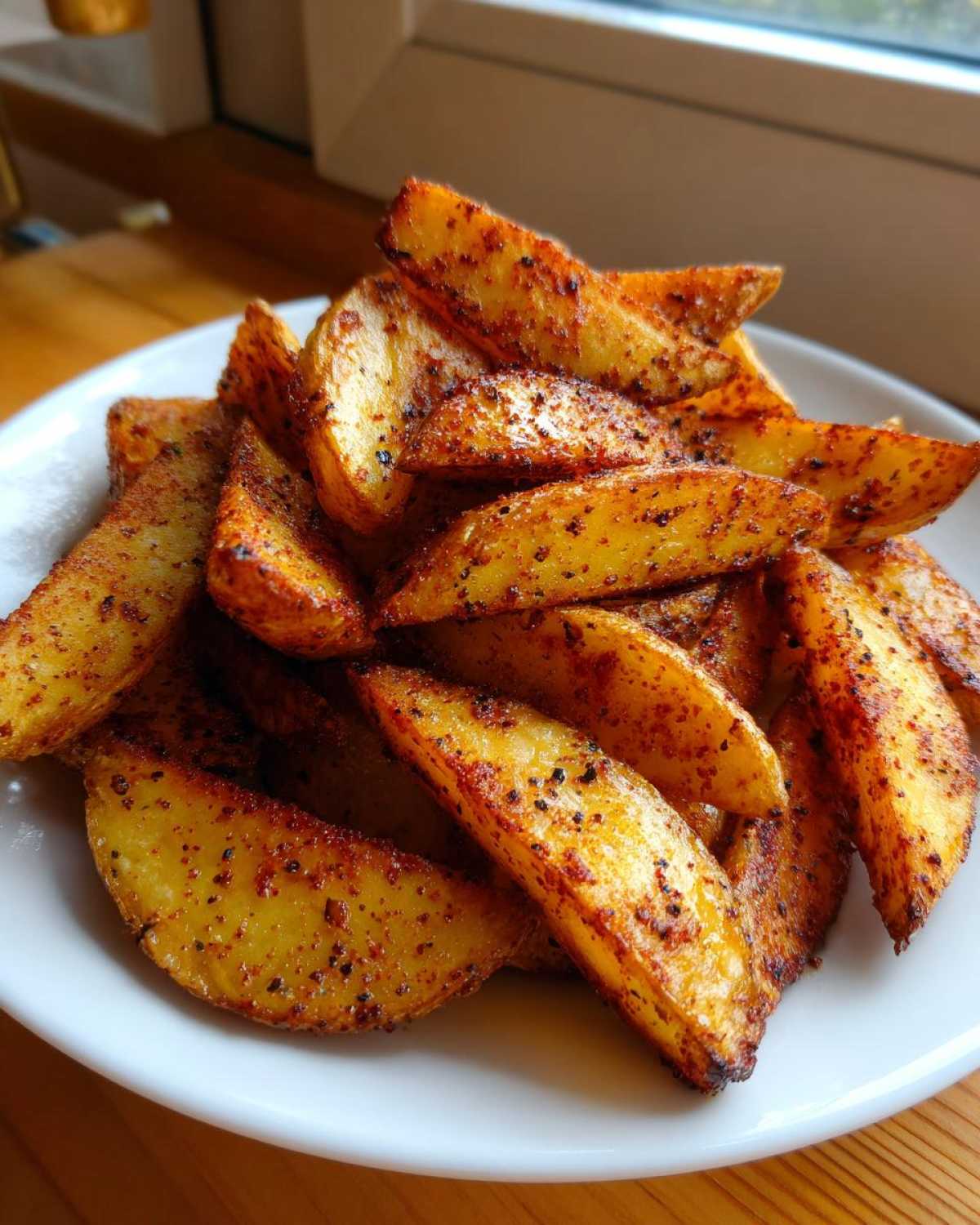 air fryer potato wedges - detail 1