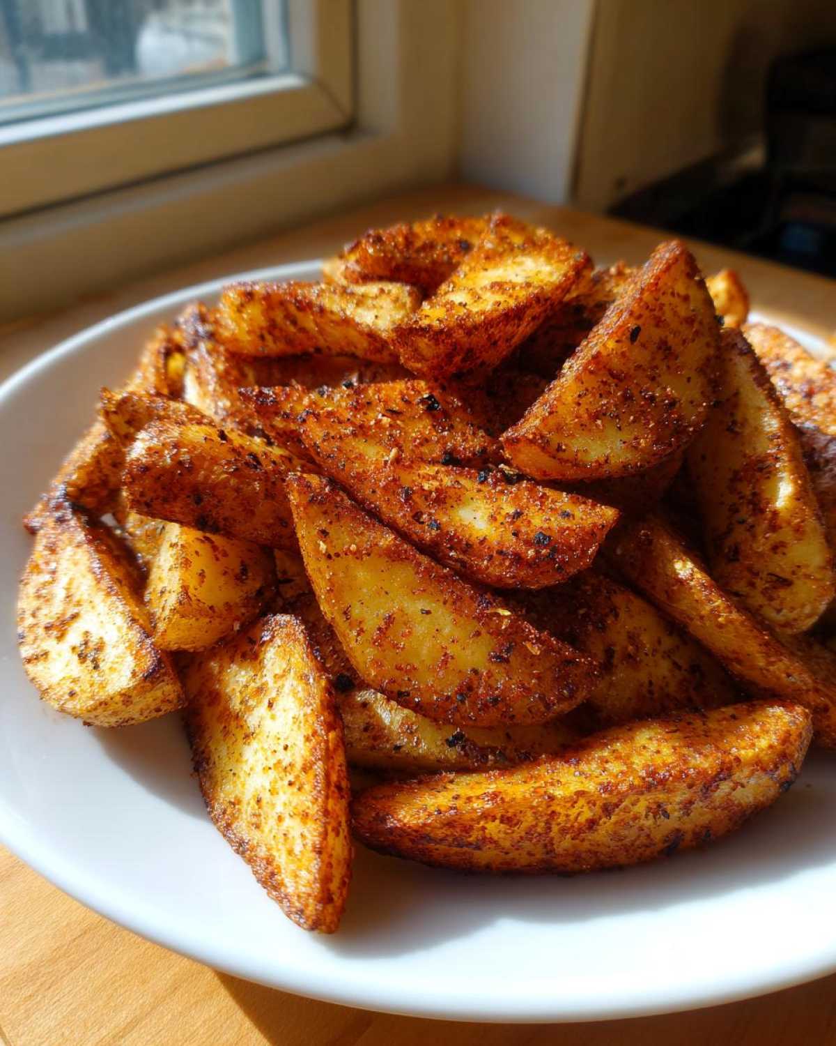 air fryer potato wedges - detail 2