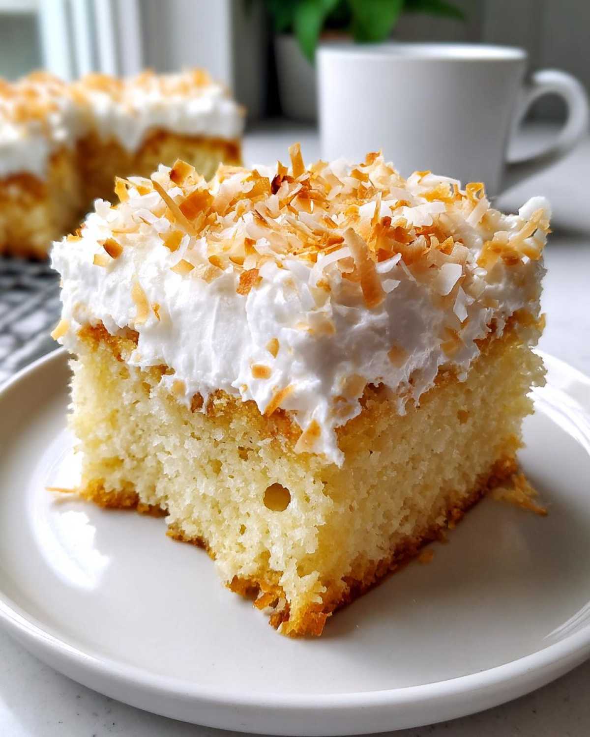 coconut poke cake - detail 2