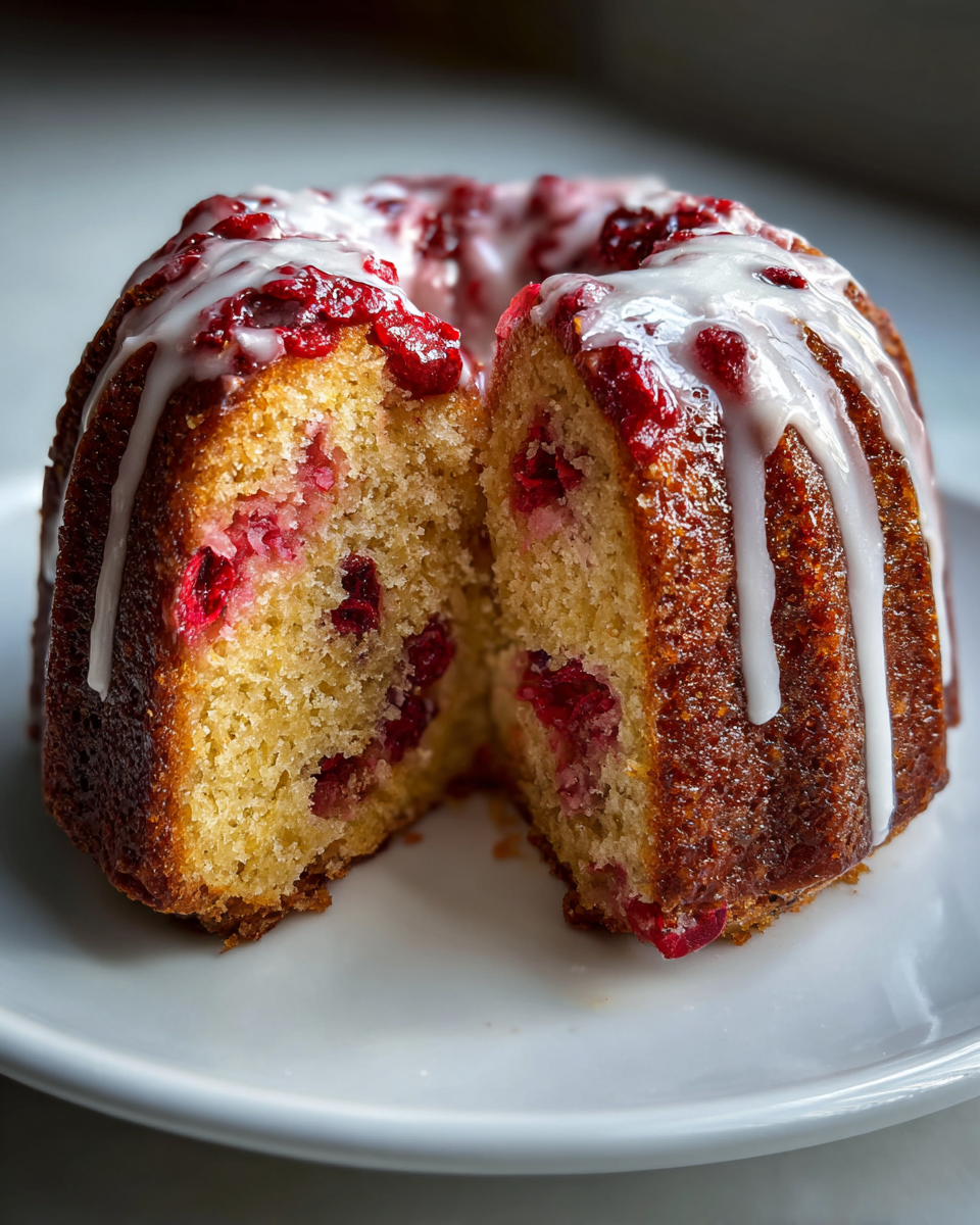 cranberry orange cake - detail 1