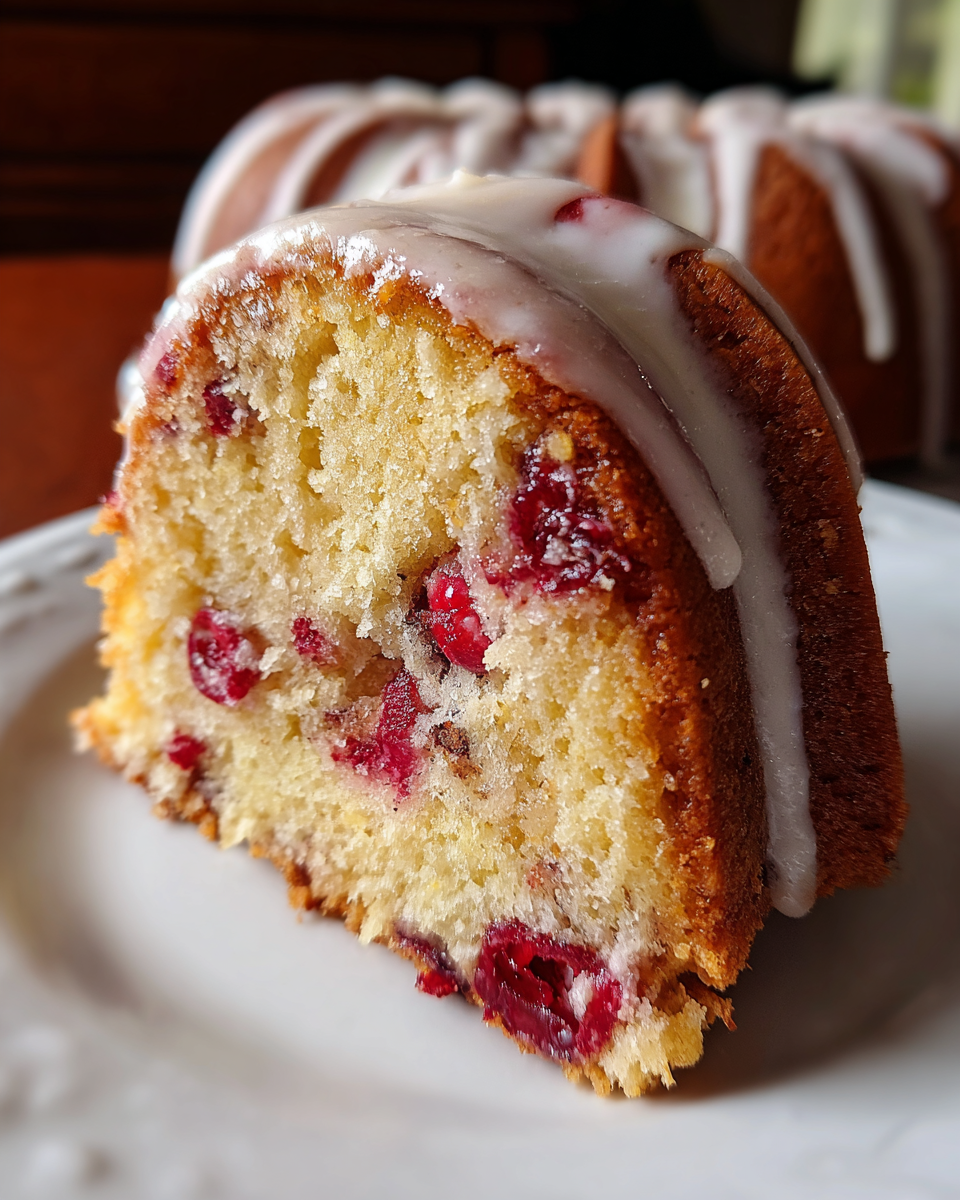 cranberry orange cake - detail 2
