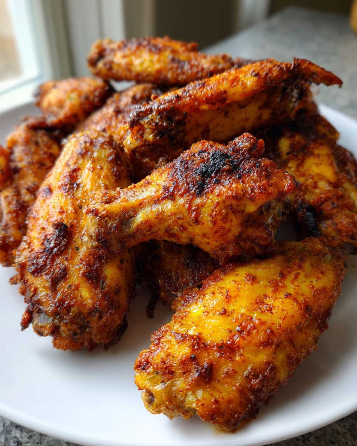 crispy air fryer chicken wings - detail 1