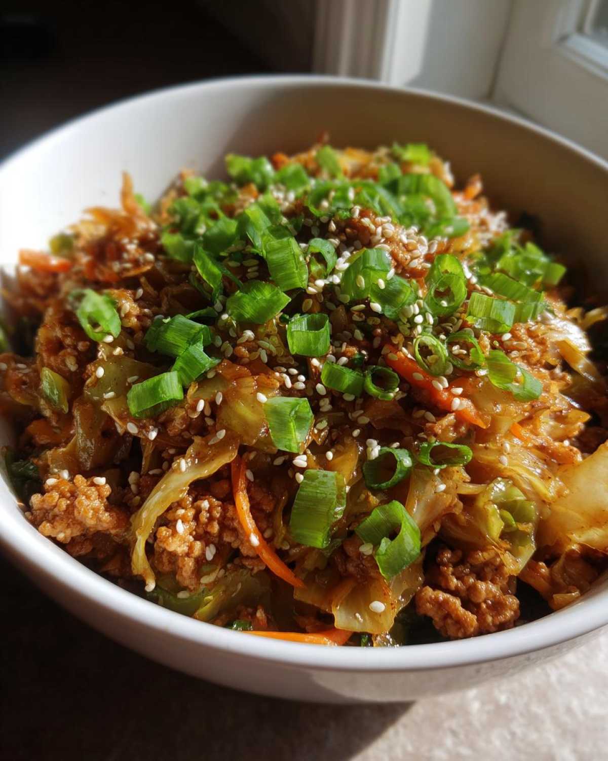 egg roll in a bowl - detail 1