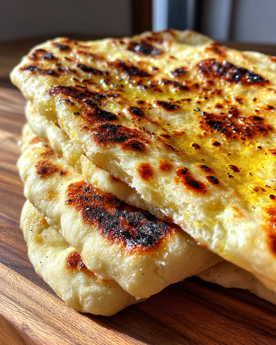 homemade naan bread - detail 1
