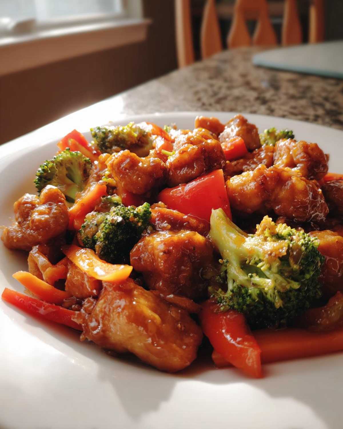 honey garlic chicken stir fry - detail 4
