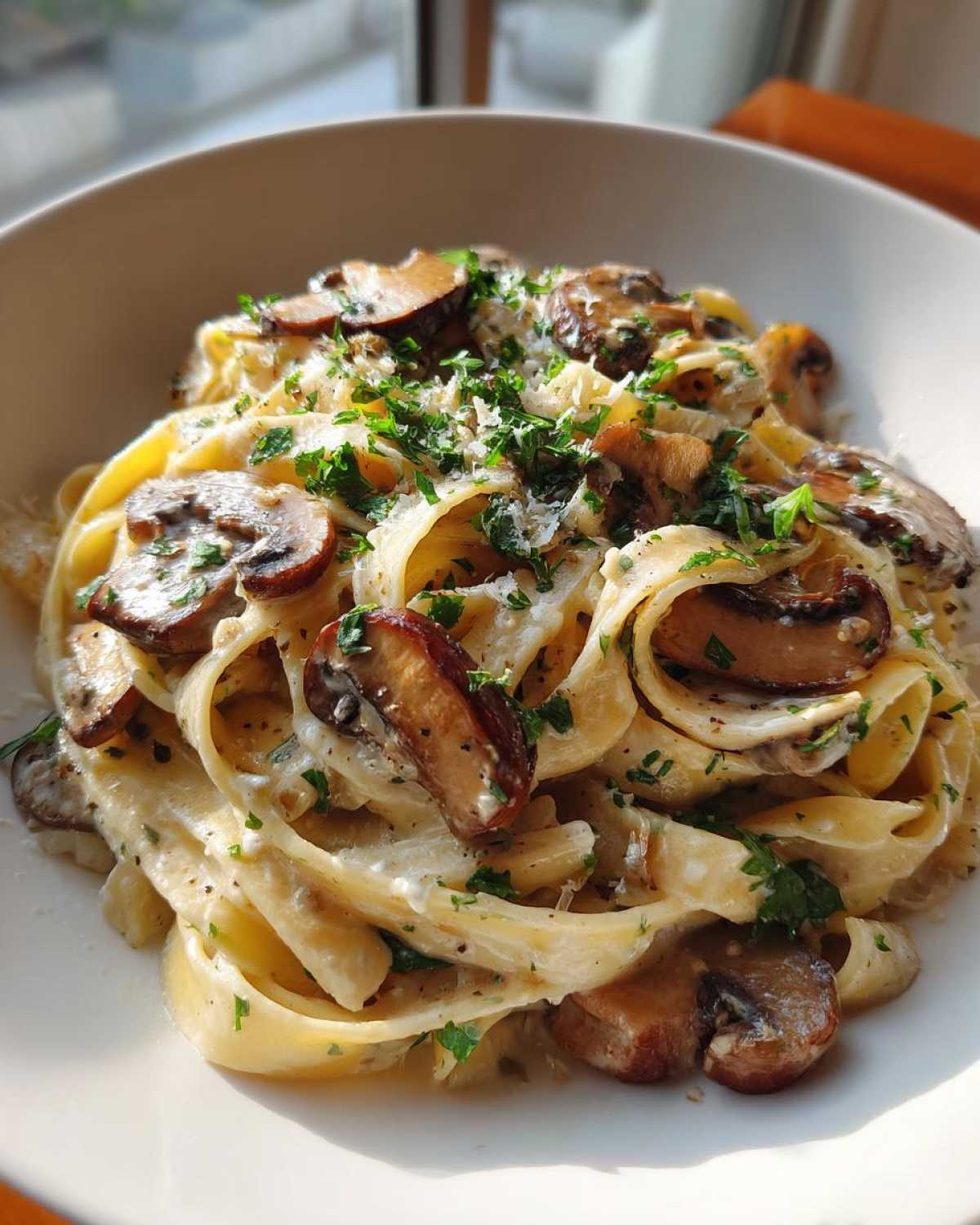 mushroom pasta - detail 3