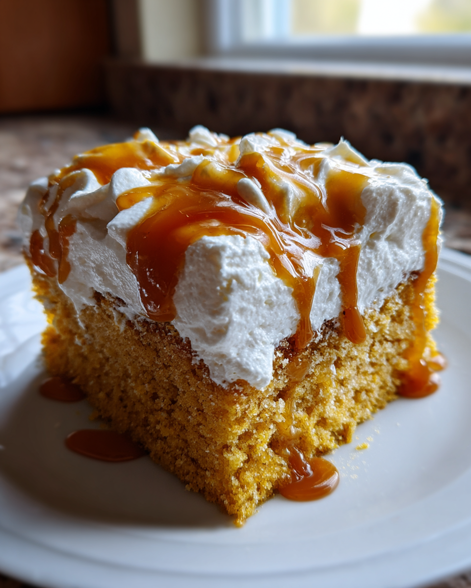 pumpkin poke cake - detail 2