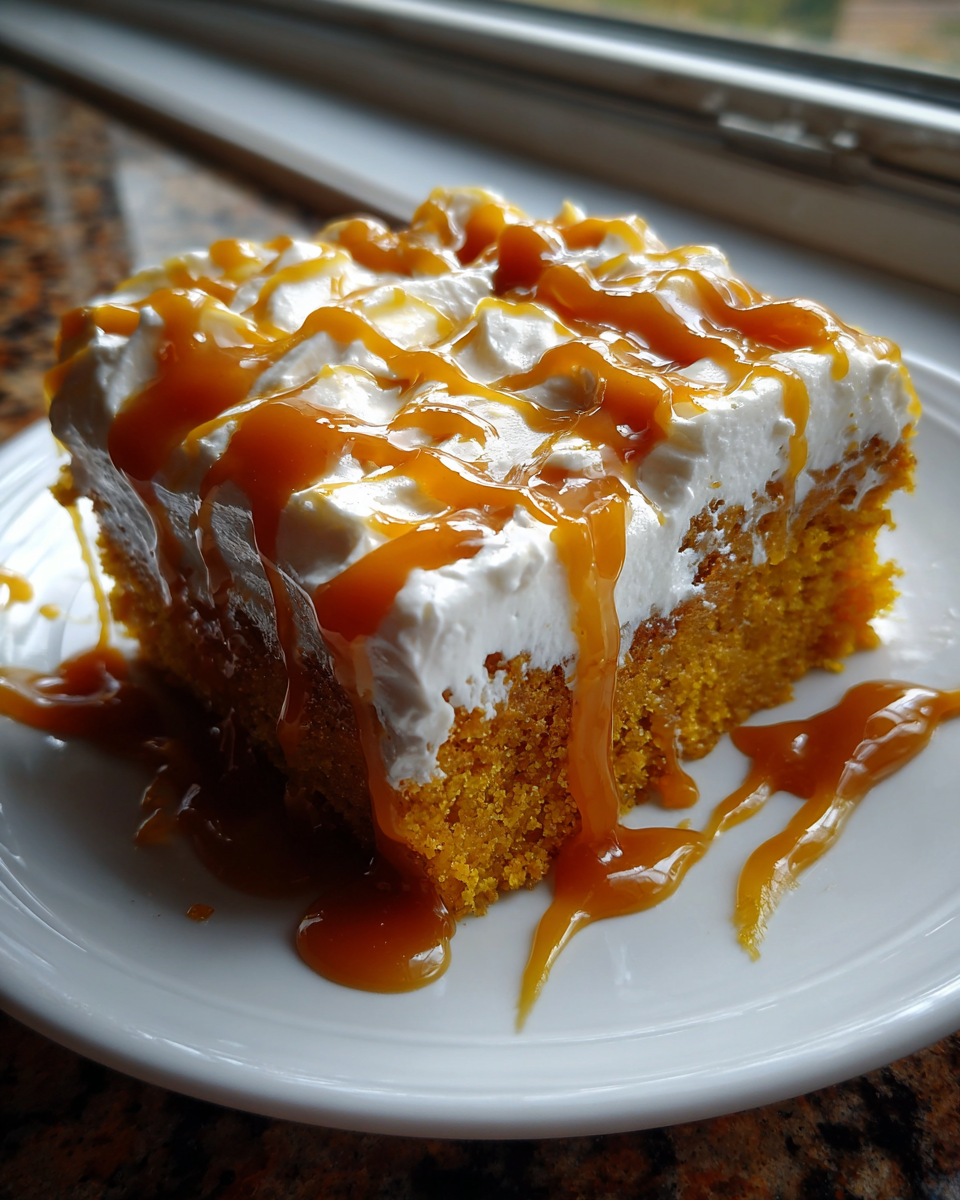 pumpkin poke cake - detail 3
